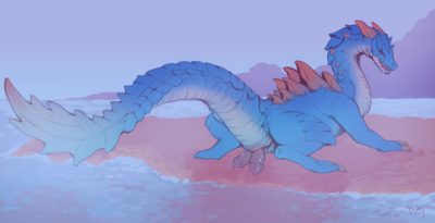 Lagiacrus
art by d-sui
Keywords: videogame;monster_hunter;dragon;lagiacrus;male;feral;penis;hemipenis;solo;beach;d-sui