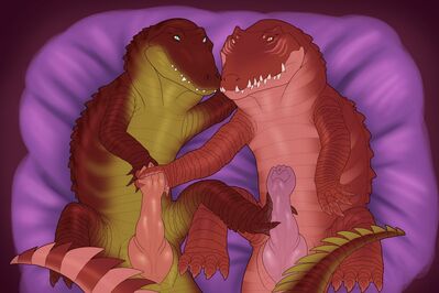 Crocodile x Alligator
art by dahurg_the_dragon
Keywords: crocodilian;crocodile;alligator;male;feral;M/M;penis;masturbation;footjob;dahurgthedragon