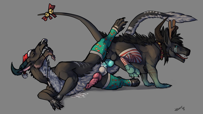 Drakes Tied
art by danero
Keywords: dragon;male;feral;anthro;M/M;penis;tied;anal;spooge;danero