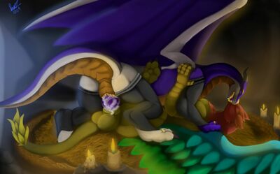 Gale and Siri
art by dani3019
Keywords: dragon;dragoness;male;female;feral;M/F;penis;cowgirl;vaginal_penetration;spooge;dani3019