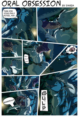 Oral Obsession
art by danza
Keywords: comic;dragon;furry;canine;anthro;male;M/M;penis;oral;closeup;spooge;vore;danza