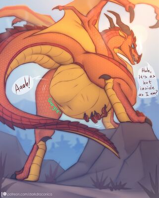 Peril Vore (Wings_of_Fire)
art by darkdraconica
Keywords: wings_of_fire;skywing;peril;dragoness;female;feral;solo;vore;suggestive;darkdraconica
