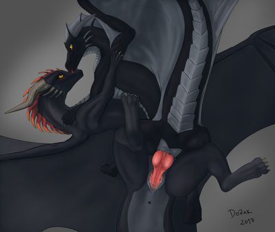 Lovely Friend
art by darkdragon009
Keywords: dragon;dragoness;male;female;feral;M/F;penis;missionary;vaginal_penetration;spooge;darkdragon009