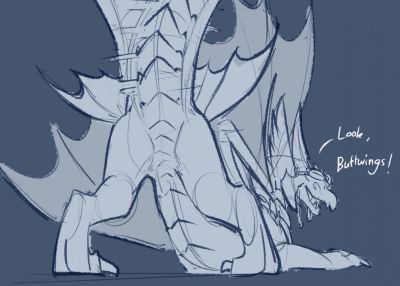 Buttwings (Wings_of_Fire)
art by darkenstardragon
Keywords: videogame;monster_hunter;malzeno;wings_of_fire;icewing;nightwing;hybrid;dragon;male;feral;solo;presenting;suggestive;darkenstardragon