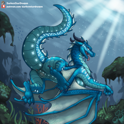 Princess of the Sea (Wings_of_Fire)
art by darkenstardragon
Keywords: wings_of_fire;seawing;tsunami;dragoness;female;feral;solo;vagina;darkenstardragon