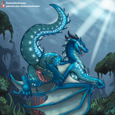 Male Tsunami (Wings_of_Fire)
art by darkenstardragon
Keywords: wings_of_fire;seawing;tsunami;dragon;male;feral;solo;penis;darkenstardragon