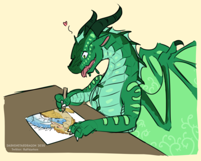 Turtle (Wings_of_Fire)
art by darkenstardragon
Keywords: wings_of_fire;seawing;sandwing;icewing;turtle;qibli;winter;dragon;male;feral;romance;non-adult;darkenstardragon