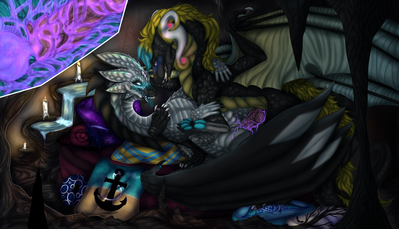 Cavern Depths
art by darkwhispers
Keywords: dragon;dragoness;male;female;feral;M/F;penis;missionary;vaginal_penetration;internal;spooge;darkwhispers