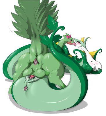 Serperior and Sceptile
art by darthsaburou
Keywords: anime;pokemon;snake;lizard;serperior;sceptile;male;female;anthro;breasts;M/F;penis;missionary;vaginal_penetration;darthsaburou