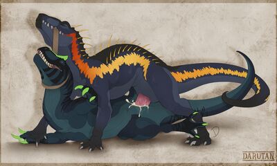 Mounted By Indoraptor
art by darutan
Keywords: jurassic_world;dinosaur;theropod;raptor;indominus_rex;hybrid;indoraptor;dilophosaurus;male;female;feral;M/F;penis;missionary;vaginal_penetration;orgasm;ejaculation;spooge;darutan