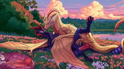 Morrigan and Sunfyre
art by dead.akira
Keywords: dragon;dragoness;wyvern;male;female;feral;M/F;penis;spoons;vaginal_penetration;spooge;dead.akira