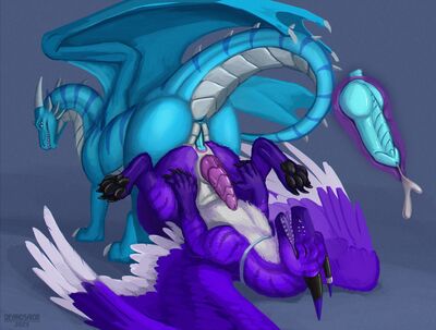 Reversed Romp
art by deanosaior
Keywords: dragon;male;feral;M/M;penis;from_behind;anal;internal;ejaculation;spooge;deanosaior