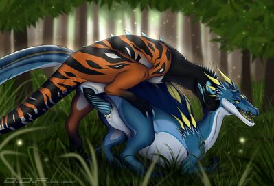 Carnotaurus and Spinosaurus Mating
art by deep.dark.fantasies~
Keywords: dinosaur;theropod;carnotaurus;spinosaurus;male;female;feral;M/F;penis;from_behind;cloacal_penetration;spooge;deep.dark.fantasies~