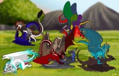 Tribal Orgy (Wings_of_Fire)
art by degener4tehunter
Keywords: wings_of_fire;icewing;nightwing;seawing;silkwing;skywing;;dragon;male;feral;M/M;M/F;orgy;threeway;spitroast;penis;from_behind;cowgirl;anal;vaginal_penetration;spooge;degener4te_hunter