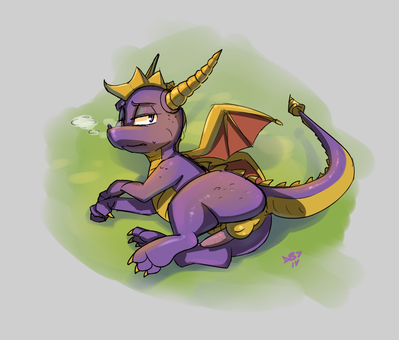 Spyro
art by devo87
Keywords: videogame;spyro_the_dragon;dragon;spyro;male;feral;solo;penis;devo87