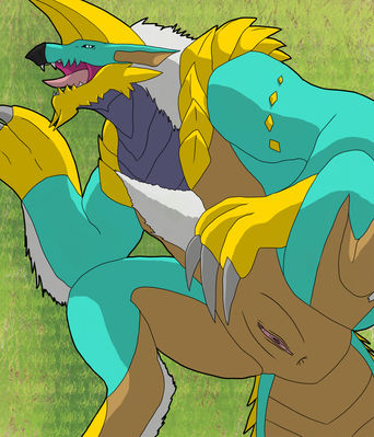 Zinogre 1
art by dharts
Keywords: videogame;monster_hunter;dragoness;wyvern;zinogre;female;feral;solo;vagina;dharts