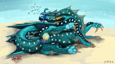 Azure Oviposition (Wings_of_Fire)
art by diamondbackdrake
Keywords: wings_of_fire;seawing;dragones;female;feral;solo;vagina;egg;oviposition;spooge;beach;diamondbackdrake