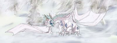 Female Icewing (Wings_of_Fire)
art by diamondbackdrake
Keywords: wings_of_fire;icewing;dragoness;female;feral;solo;vagina;diamondbackdrake