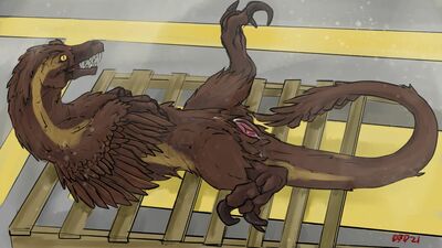 Utahraptor
art by diamondbackdrake
Keywords: dinosaur;theropod;raptor;utahraptor;female;feral;solo;cloaca;masturbation;tailplay;spooge;diamondbackdrake