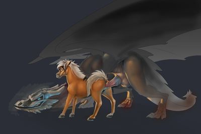 Dragon and Mare Mating
art by digger_the_owlet
Keywords: dragon;furry;equine;horse;male;female;feral;M/F;penis;from_behind;vaginal_penetration;digger_the_owlet
