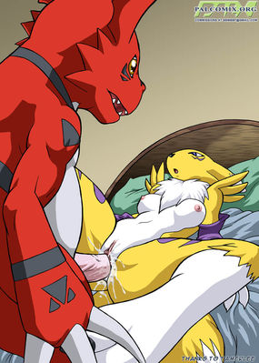 Digiporn
art by palcomix
Keywords: anime;digimon;dragon;furry;canine;renamon;guilmon;male;female;anthro;breasts;M/F;penis;missionary;vaginal_penetration;spooge;palcomix