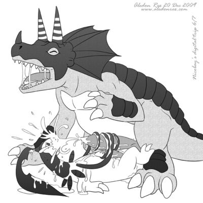 Digitial Trip: Triceramon
art by aledon_rex
Keywords: anime;pokemon;digimon;dinosaur;ceratopsid;triceratops;bayleef;triceramon;male;anthro;M/M;penis;missionary;tentacles;masturbation;ejaculation;orgasm;facial;spooge;aledon_rex