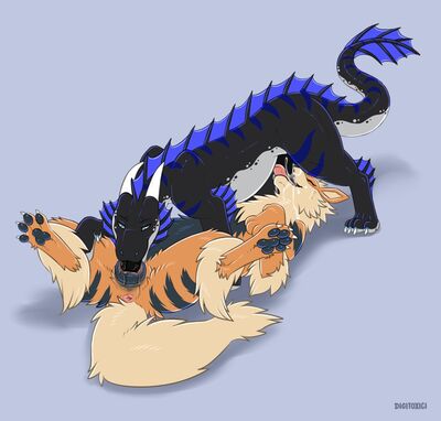 Alym and Arcanine
art by digitoxici
Keywords: anime;pokemon;dragon;furry;canine;dog;arcanine;male;female;feral;M/F;penis;vagina;69;oral;vaginal_penetration;spooge;digitoxici