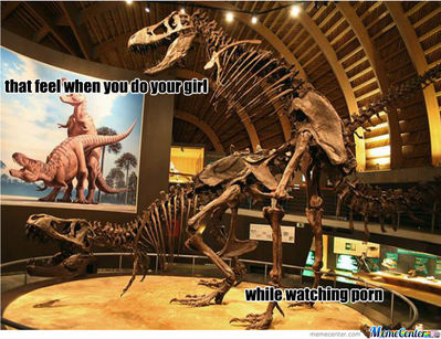 Dino Porn Meme
unknown creator
Keywords: dinosaur;theropod;tyrannosaurus_rex;trex;male;female;feral;M/F;from_behind;museum;skeleton;meme;humor