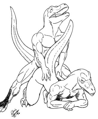 Dinos Mating
art by chris_sawyer
Keywords: dinosaur;theropod;male;female;anthro;M/F;from_behind;chris_sawyer