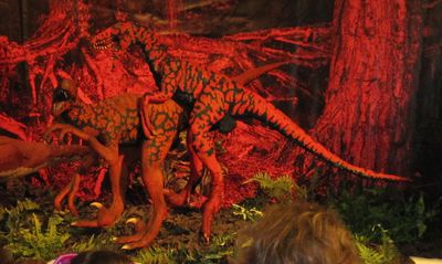 Velociraptor Mating Exhibit 1
from Dinomites exhibition
Keywords: dinosaur;theropod;raptor;velociraptor;male;female;feral;M/F;from_behind;museum;dinomites