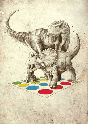 Dino Twister
unknown artist
Keywords: dinosaur;theropod;tyrannosaurus_rex;trex;ceratopsid;triceratops;feral;humor;non-adult