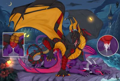 Embrace of the Moon
art by diorionarh
Keywords: videogame;spyro_the_dragon;cynder;dragon;dragoness;male;female;feral;M/F;penis;from_behind;vaginal_penetration;closeup;spooge;diorionarh