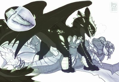 Night_Fury and Taresgosa Mating
art by dirtyfox911911
Keywords: videogame;world_of_warcraft;how_to_train_your_dragon;httyd;night_fury;toothless;taresgosa;dragon;dragoness;male;female;feral;M/F;penis;missionary;vaginal_penetration;internal;dirtyfox911911