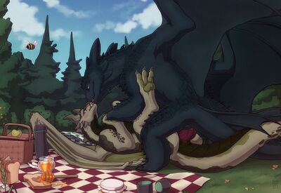 Working Up An Appetite
art by dirtyfox911911
Keywords: how_to_train_your_dragon;httyd;night_fury;dragon;dragoness;male;female;feral;M/F;penis;missionary;vaginal_penetration;dirtyfox911911
