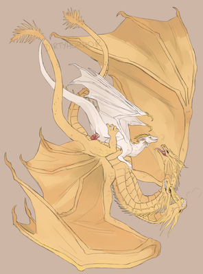 Ghidorah and Ivalera Mating
art by dirtyhorror
Keywords: godzilla;gojira;ghidorah;dragon;dragoness;hydra;male;female;feral;M/F;penis;cowgirl;vaginal_penetration;spooge;dirtyhorror