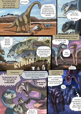 Disney Dinosaur 5
art by isismasshiro
Keywords: comic;disney_dinosaur;dinosaur;hadrosaur;iguanodon;theropod;carnotaurus;aladar;neera;bruton;kron;male;female;feral;non-adult;isismasshiro