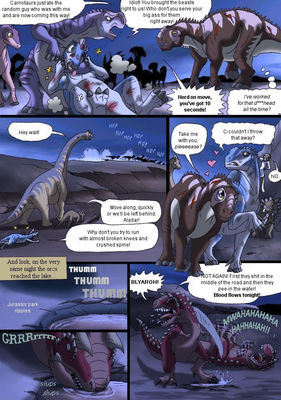 Disney Dinosaur 6
art by isismasshiro
Keywords: comic;disney_dinosaur;dinosaur;hadrosaur;iguanodon;theropod;carnotaurus;aladar;bruton;kron;male;female;feral;non-adult;isismasshiro