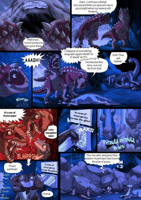 Disney Dinosaur 7
art by isismasshiro
Keywords: comic;disney_dinosaur;dinosaur;hadrosaur;iguanodon;theropod;carnotaurus;aladar;bruton;male;female;feral;non-adult;isismasshiro