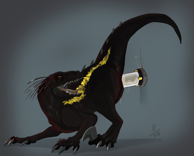 Indoraptor
art by disturbed-mind
Keywords: jurassic_world;dinosaur;theropod;raptor;indoraptor;female;feral;solo;masturbation;cloacal_penetration;masturbation;spooge;disturbed-mind