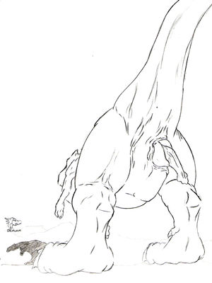 TRex
art by dralam
Keywords: dinosaur;theropod;tyrannosaurus_rex;trex;male;feral;solo;penis;dralam