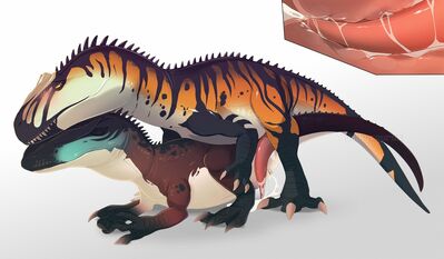 Horny Dinos
art by dnk-anais
Keywords: dinosaur;theropod;allosaurus;male;female;feral;M/F;penis;from_behind;vaginal_penetration;internal;ejaculation;spooge;dnk-anais