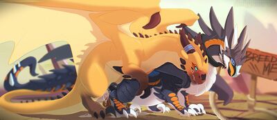 Breed Me
art by dnk-anais
Keywords: dragon;dragoness;male;female;feral;M/F;penis;from_behind;suggestive;spooge;dnk-anais