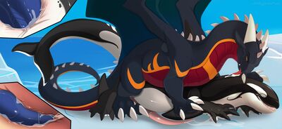 Bunsen and Orca
art by dnk-anais
Keywords: dragon;furry;cetacean;orca;hybrid;male;feral;M/M;penis;from_behind;anal;closeup;internal;spooge;dnk-anais