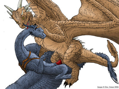 Draco Fucks Saphira (color)
art by docsonar
Keywords: eragon;saphira;dragonheart;draco;dragon;dragoness;male;female;feral;M/F;penis;missionary;vaginal_penetration;docsonar