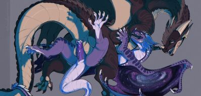 Anaconda and Nevula (Wings_of_Fire)
art by dodgernova
Keywords: wings_of_fire;sandwing;mudwing;seawing;nightwing;hybrid;dragon;male;feral;M/M;penis;cowgirl;anal;spooge;dodgernova