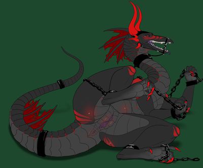 Chained Heat
art by doktor-savage
Keywords: dragoness;female;feral;solo;bondage;vagina;doktor-savage