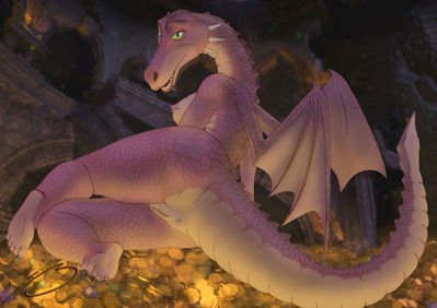 Donkey's Dragoness
art by roary
Keywords: cartoon;shrek;dragoness;female;anthro;breasts;solo;vagina;hoard;roary