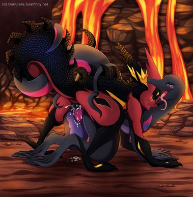 Greninja and Salazzle
art by donutella
Keywords: anime;pokemon;lizard;furry;greninja;salazzle;male;female;anthro;M/F;penis;from_behind;vaginal_penetration;spooge;donutella
