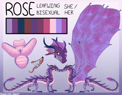 Rose Leafwing (Wings_of_Fire)
art by doorstep_ghost
Keywords: wings_of_fire;leafwing;dragoness;female;feral;solo;vagina;closeup;reference;doorstep_ghost
