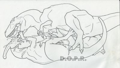Interspecies Love
art by DOPR5
Keywords: dinosaur;theropod;tyrannosaurus_rex;trex;hadrosaur;parasaurolophus;male;female;feral;M/F;penis;vagina;missionary;spooge;suggestive;DOPR5